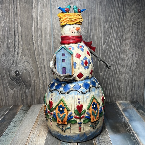 🌾 Jim Shore Vintage 2003 HEARTWOOD CREEK “ Winter’s Haven” Snowman - Picture 4 of 12